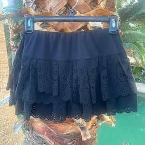 Lucky in Love Black Lace Tennis skirt